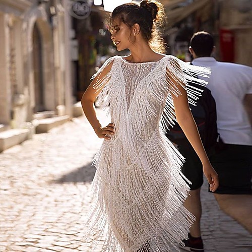 Women's Sheath Dress Knee Length Dress White Sleeveless Solid Color Tassel Fringe Patchwork Summer Round Neck Party Casual Loose 2021 S M L XL / Lace
Women's Sheath Dress Knee Length Dress White Sleeveless Solid Color Tassel Fringe Patchwork Summer Round Neck Party Casual Loose 2021 S M L XL / Lace