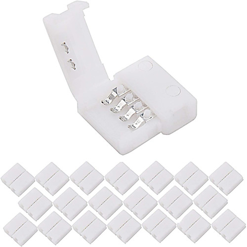 20 Pcs 4-Pin RGB LED Light Strip Connector LED PBC LED 10mm Gapless Strip to Strip Solderless Adapter for SMD 5050 5630 Multicolor LED Strip
20 Pcs 4-Pin RGB LED Light Strip Connector LED PBC LED 10mm Gapless Strip to Strip Solderless Adapter for SMD 5050 5630 Multicolor LED Strip