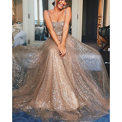 A-Line Glittering Sexy Engagement Prom Valentine's Day Dress Scoop Neck Sleeveless Sweep / Brush Train Sequined with Sequin 2021
A-Line Glittering Sexy Engagement Prom Valentine's Day Dress Scoop Neck Sleeveless Sweep / Brush Train Sequined with Sequin 2021