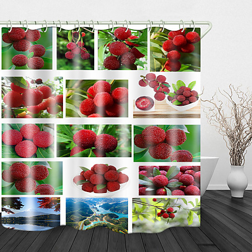Red Bayberry Print Waterproof Fabric Shower Curtain for Bathroom Home Decor Covered Bathtub Curtains Liner Includes with Hooks
Red Bayberry Print Waterproof Fabric Shower Curtain for Bathroom Home Decor Covered Bathtub Curtains Liner Includes with Hooks