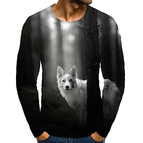 Men's T shirt Shirt 3D Print Graphic Animal Print Long Sleeve Daily Tops Basic Round Neck Black
Men's T shirt Shirt 3D Print Graphic Animal Print Long Sleeve Daily Tops Basic Round Neck Black
