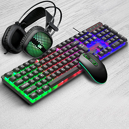 USB Wired Gaming Keyboard Mouse and Earphone Kit 3 pcs Rainbow Backlit Breathing Lights Earphone
USB Wired Gaming Keyboard Mouse and Earphone Kit 3 pcs Rainbow Backlit Breathing Lights Earphone
