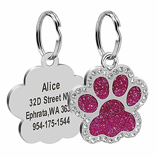 glitter rhinestone paw print crystal stainless steel fit small medium large dogs and cats hot pink
glitter rhinestone paw print crystal stainless steel fit small medium large dogs and cats hot pink