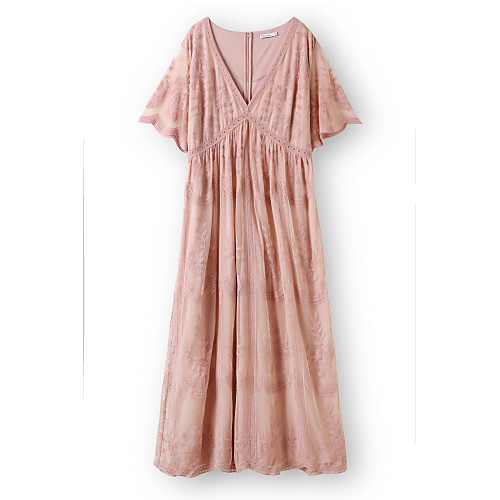 Sheath / Column Minimalist Boho Holiday Party Wear Dress V Neck Short Sleeve Ankle Length Lace with Pleats 2021
Sheath / Column Minimalist Boho Holiday Party Wear Dress V Neck Short Sleeve Ankle Length Lace with Pleats 2021