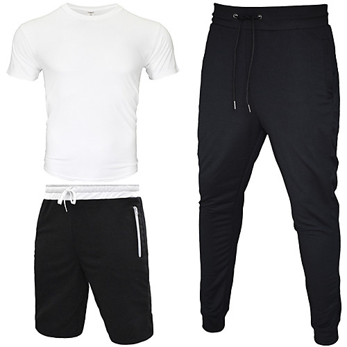 Men's Tracksuit Sweatsuit Jogging Suit Athleisure 3pcs Short Sleeve Cotton Moisture Wicking Breathable Soft Fitness Gym Workout Running Jogging Training Sportswear Solid Colored Normal White Black
Men's Tracksuit Sweatsuit Jogging Suit Athleisure 3pcs Short Sleeve Cotton Moisture Wicking Breathable Soft Fitness Gym Workout Running Jogging Training Sportswear Solid Colored Normal White Black