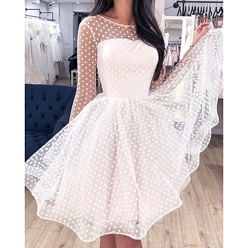 A-Line Empire Vintage Engagement Cocktail Party Valentine's Day Dress Illusion Neck 3/4 Length Sleeve Short / Mini Tulle with Pleats 2021
A-Line Empire Vintage Engagement Cocktail Party Valentine's Day Dress Illusion Neck 3/4 Length Sleeve Short / Mini Tulle with Pleats 2021