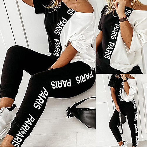 Women's Sweatsuit 2 Piece Set Patchwork Loose Fit One Shoulder Color Block Cute Sport Athleisure Clothing Suit Long Sleeve Warm Soft Comfortable Everyday Use Causal Exercising General Use / Winter
Women's Sweatsuit 2 Piece Set Patchwork Loose Fit One Shoulder Color Block Cute Sport Athleisure Clothing Suit Long Sleeve Warm Soft Comfortable Everyday Use Causal Exercising General Use / Winter