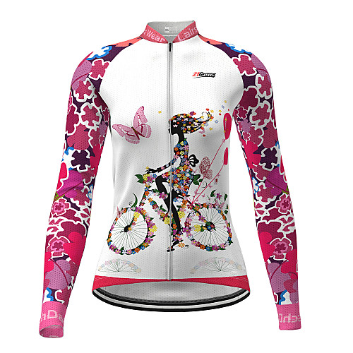 21Grams Women's Long Sleeve Cycling Jersey Winter Polyester White Butterfly Novelty Bike Jersey Top Mountain Bike MTB Road Bike Cycling Quick Dry Back Pocket Sports Clothing Apparel / Micro-elastic
21Grams Women's Long Sleeve Cycling Jersey Winter Polyester White Butterfly Novelty Bike Jersey Top Mountain Bike MTB Road Bike Cycling Quick Dry Back Pocket Sports Clothing Apparel / Micro-elastic