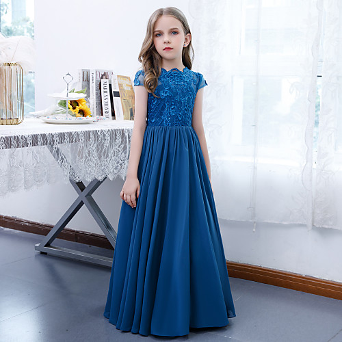 A-Line Floor Length Junior Bridesmaid Dress Party Chiffon Sleeveless Jewel Neck with Pleats
A-Line Floor Length Junior Bridesmaid Dress Party Chiffon Sleeveless Jewel Neck with Pleats