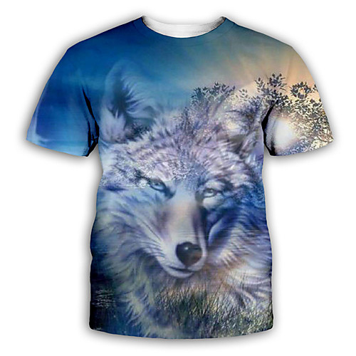 Men's T shirt 3D Print Graphic Print Short Sleeve Party Tops Exaggerated Light Blue
Men's T shirt 3D Print Graphic Print Short Sleeve Party Tops Exaggerated Light Blue