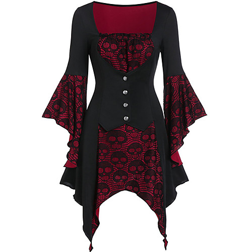 Women's Halloween A Line Dress Short Mini Dress Purple Wine Green Long Sleeve Print Lace Patchwork Print Fall V Neck Hot Vintage Slim 2021 S M L XL XXL
Women's Halloween A Line Dress Short Mini Dress Purple Wine Green Long Sleeve Print Lace Patchwork Print Fall V Neck Hot Vintage Slim 2021 S M L XL XXL