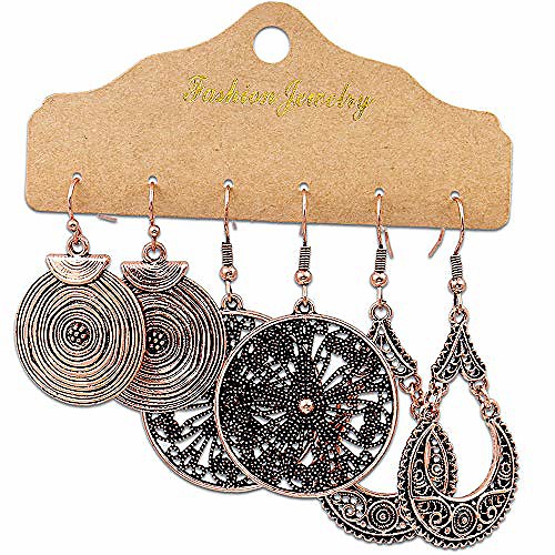 antique ethnic brocade mexico gypsy engraved lotus hook dangle earrings for women and girls (3 pairs round)
antique ethnic brocade mexico gypsy engraved lotus hook dangle earrings for women and girls (3 pairs round)
