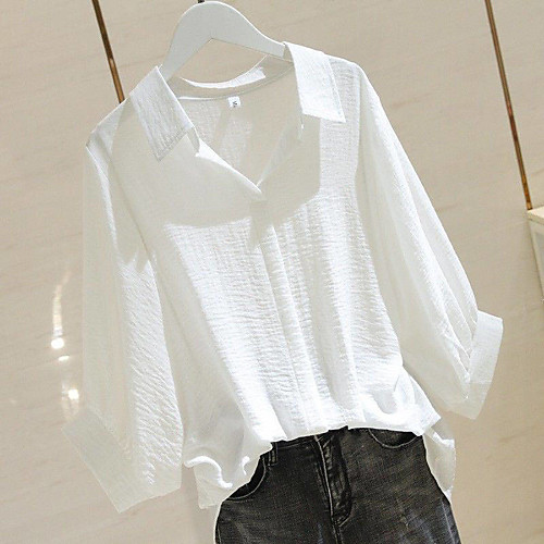 Women's Blouse Shirt Solid Colored Long Sleeve Pleated Shirt Collar Business Basic Tops Cotton White Blushing Pink Beige
Women's Blouse Shirt Solid Colored Long Sleeve Pleated Shirt Collar Business Basic Tops Cotton White Blushing Pink Beige