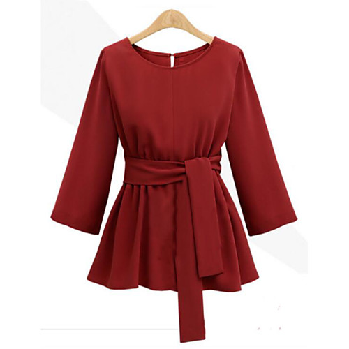Women's Plus Size Blouse Shirt Solid Colored Lace up Round Neck Elegant Tops Black Red Wine
Women's Plus Size Blouse Shirt Solid Colored Lace up Round Neck Elegant Tops Black Red Wine