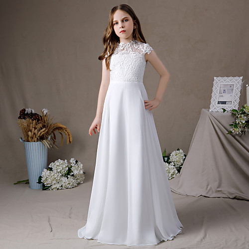 A-Line Floor Length Junior Bridesmaid Dress Party Chiffon Sleeveless Jewel Neck with Pleats
A-Line Floor Length Junior Bridesmaid Dress Party Chiffon Sleeveless Jewel Neck with Pleats