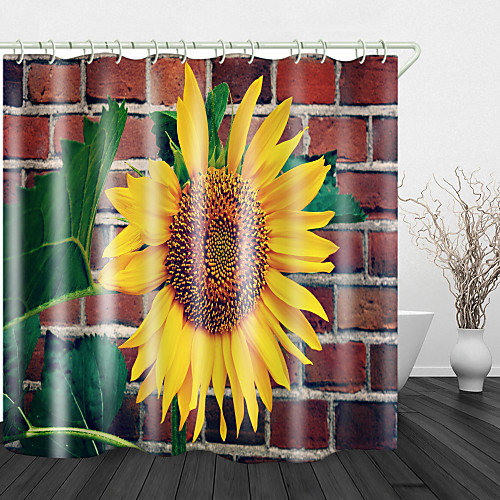 Sunflower on Brick wall Print Waterproof Fabric Shower Curtain for Bathroom Home Decor Covered Bathtub Curtains Liner Includes with Hooks
Sunflower on Brick wall Print Waterproof Fabric Shower Curtain for Bathroom Home Decor Covered Bathtub Curtains Liner Includes with Hooks