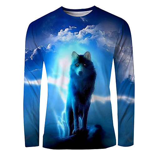 Men's T shirt Shirt 3D Print Graphic Animal Print Long Sleeve Daily Tops Basic Elegant Round Neck Blue
Men's T shirt Shirt 3D Print Graphic Animal Print Long Sleeve Daily Tops Basic Elegant Round Neck Blue