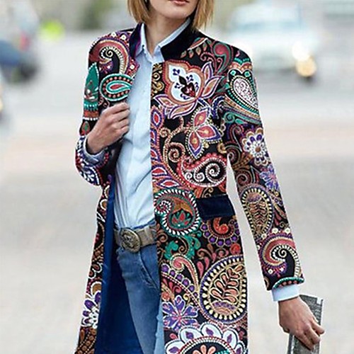 Women's Overcoat Daily Fall Winter Long Coat Stand Collar Regular Fit Elegant & Luxurious Jacket Long Sleeve Geometric Print Black
Women's Overcoat Daily Fall Winter Long Coat Stand Collar Regular Fit Elegant & Luxurious Jacket Long Sleeve Geometric Print Black