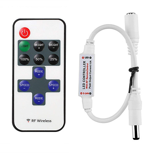 1PC 11-key RF Mini Wireless Remote Controller With DC Connector For Single Color 3528 5050 LED Strip Lights DC12-24V
1PC 11-key RF Mini Wireless Remote Controller With DC Connector For Single Color 3528 5050 LED Strip Lights DC12-24V