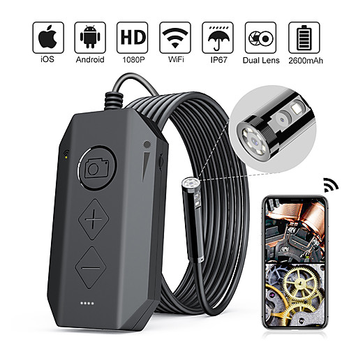 1080P Dual-Lens Endoscope Wireless Endoscope with 8 LED Lights Inspection Camera Zoomable Snake Camera For Android & iOS Tablet 3.5M
1080P Dual-Lens Endoscope Wireless Endoscope with 8 LED Lights Inspection Camera Zoomable Snake Camera For Android & iOS Tablet 3.5M
