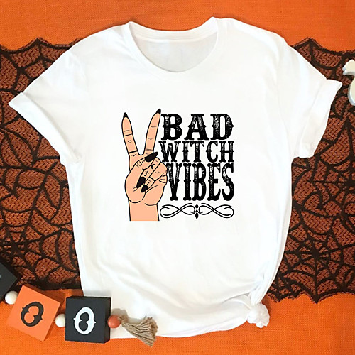 Women's Witch T shirt Graphic Text Graphic Prints Print Round Neck Basic Tops 100% Cotton White Red Gold
Women's Witch T shirt Graphic Text Graphic Prints Print Round Neck Basic Tops 100% Cotton White Red Gold