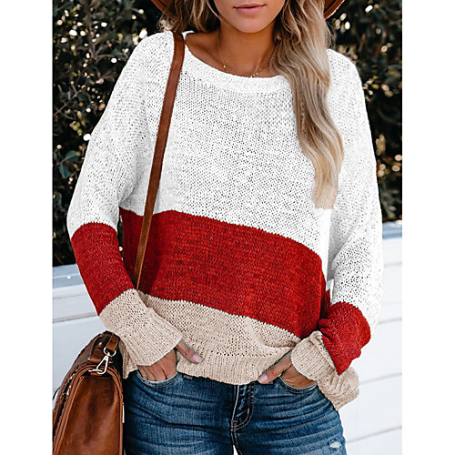 Women's Color Block Pullover Cotton Long Sleeve Sweater Cardigans Round Neck White Yellow Blushing Pink
Women's Color Block Pullover Cotton Long Sleeve Sweater Cardigans Round Neck White Yellow Blushing Pink