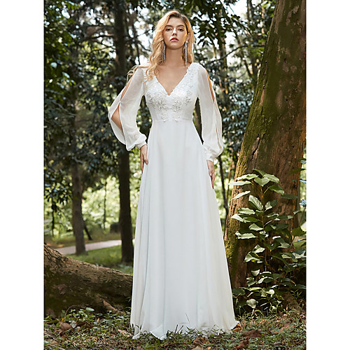Women's A Line Dress Maxi long Dress White Long Sleeve Solid Color Lace Fall Spring V Neck Hot Elegant Formal Party Beach Loose 2021 S M L XL XXL 3XL 4XL / Chiffon
Women's A Line Dress Maxi long Dress White Long Sleeve Solid Color Lace Fall Spring V Neck Hot Elegant Formal Party Beach Loose 2021 S M L XL XXL 3XL 4XL / Chiffon