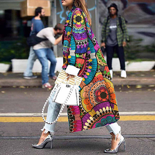 Women's Coat Daily Fall & Winter Long Coat Regular Fit Streetwear Jacket Long Sleeve Geometric Rainbow
Women's Coat Daily Fall & Winter Long Coat Regular Fit Streetwear Jacket Long Sleeve Geometric Rainbow