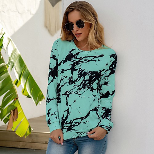 Women's T shirt Tie Dye Long Sleeve Print Round Neck Tops Basic Basic Top White Blue Blushing Pink
Women's T shirt Tie Dye Long Sleeve Print Round Neck Tops Basic Basic Top White Blue Blushing Pink