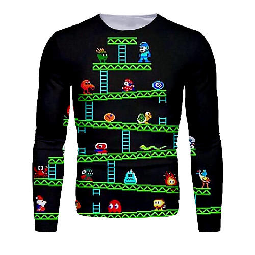 Men's T shirt 3D Print Graphic 3D Long Sleeve Christmas Tops Basic Green / Black
Men's T shirt 3D Print Graphic 3D Long Sleeve Christmas Tops Basic Green / Black