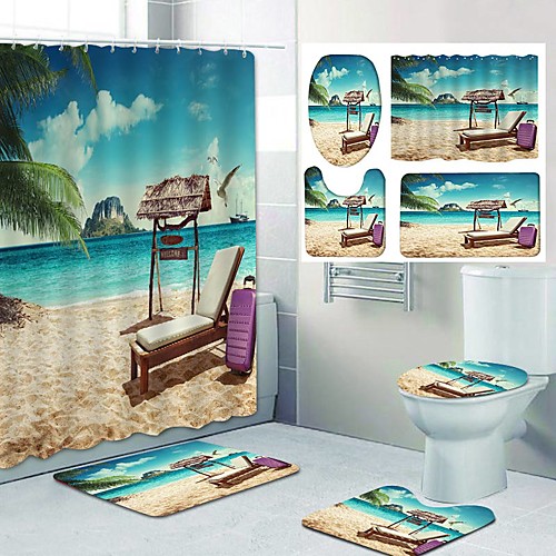 Fresh Seaside Pattern PrintingBathroom Shower Curtain Leisure Toilet Four-Piece Design
Fresh Seaside Pattern PrintingBathroom Shower Curtain Leisure Toilet Four-Piece Design