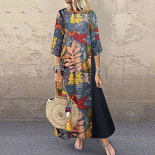 Women's Shift Dress Maxi long Dress Gold Dusty Blue Orange Half Sleeve Print Patchwork Fall Spring Round Neck Hot Vintage Loose Linen M L XL XXL 3XL 4XL 5XL / Cotton / Cotton
Women's Shift Dress Maxi long Dress Gold Dusty Blue Orange Half Sleeve Print Patchwork Fall Spring Round Neck Hot Vintage Loose Linen M L XL XXL 3XL 4XL 5XL / Cotton / Cotton