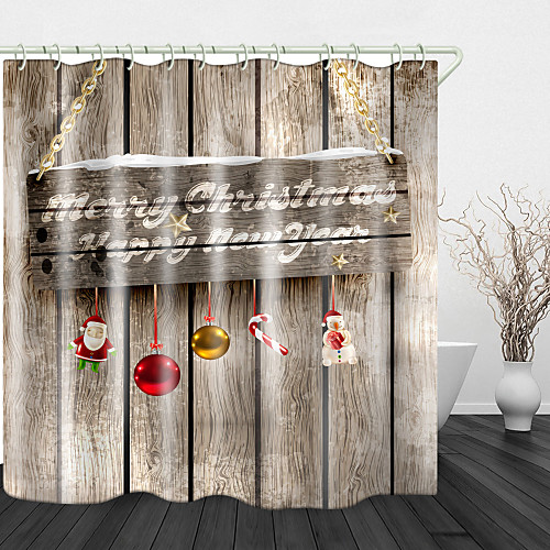 Christmas Wooden Board Pendant Digital Printing Shower Curtain Shower Curtains Hooks Modern Polyester Trend Design
Christmas Wooden Board Pendant Digital Printing Shower Curtain Shower Curtains Hooks Modern Polyester Trend Design