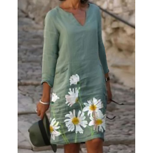 Women's Shift Dress Knee Length Dress Light Green Half Sleeve Print Print Summer V Neck Hot Casual vacation dresses Loose 2021 S M L XL XXL 3XL 4XL 5XL
Women's Shift Dress Knee Length Dress Light Green Half Sleeve Print Print Summer V Neck Hot Casual vacation dresses Loose 2021 S M L XL XXL 3XL 4XL 5XL