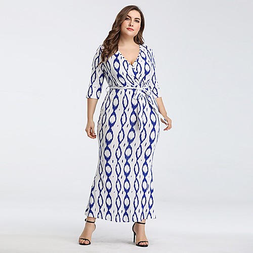 Women's Chiffon Dress Maxi long Dress Blue Blushing Pink Half Sleeve Print Lace up Patchwork Print Summer V Neck Elegant Casual Slim 2021 L XL XXL 3XL / Plus Size
Women's Chiffon Dress Maxi long Dress Blue Blushing Pink Half Sleeve Print Lace up Patchwork Print Summer V Neck Elegant Casual Slim 2021 L XL XXL 3XL / Plus Size