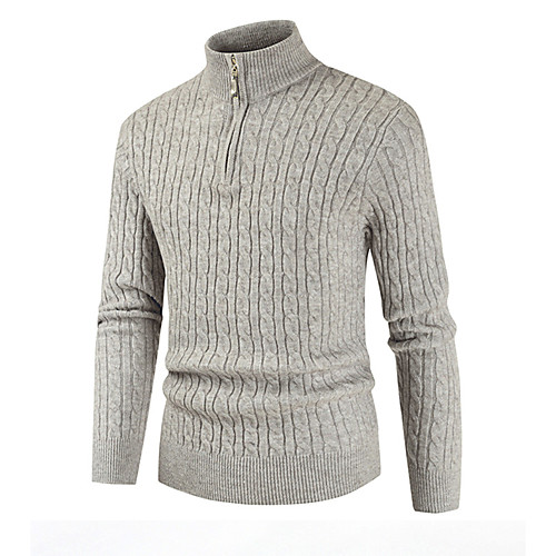 Men's Knitted Solid Color Pullover Long Sleeve Sweater Cardigans Turtleneck Fall Winter Black Gray Light Blue
Men's Knitted Solid Color Pullover Long Sleeve Sweater Cardigans Turtleneck Fall Winter Black Gray Light Blue