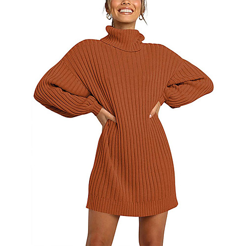 Women's Sweater Jumper Dress Short Mini Dress Blue Blushing Pink Wine Army Green Fuchsia Gray Green Royal Blue White Black Long Sleeve Solid Color Patchwork Fall Winter Turtleneck Casual Sexy 2021 S
Women's Sweater Jumper Dress Short Mini Dress Blue Blushing Pink Wine Army Green Fuchsia Gray Green Royal Blue White Black Long Sleeve Solid Color Patchwork Fall Winter Turtleneck Casual Sexy 2021 S
