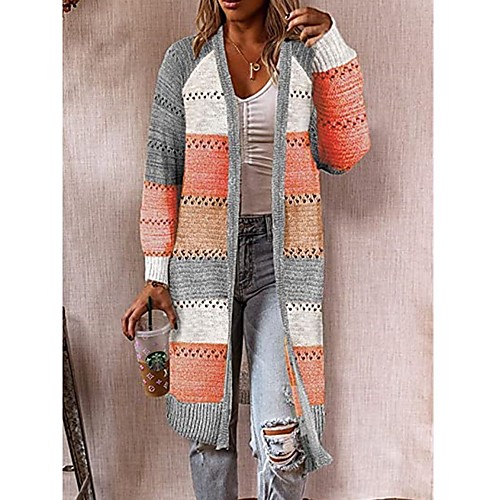 Women's Hollow Out Knitted Color Block Cardigan Long Sleeve Sweater Cardigans V Neck Fall Winter Blushing Pink Wine Orange
Women's Hollow Out Knitted Color Block Cardigan Long Sleeve Sweater Cardigans V Neck Fall Winter Blushing Pink Wine Orange