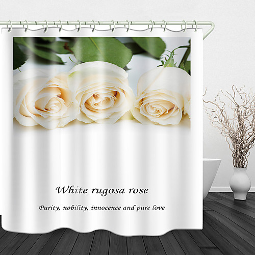 White Rose Digital Printing Shower Curtain Shower Curtains Hooks Modern Polyester New Design
White Rose Digital Printing Shower Curtain Shower Curtains Hooks Modern Polyester New Design