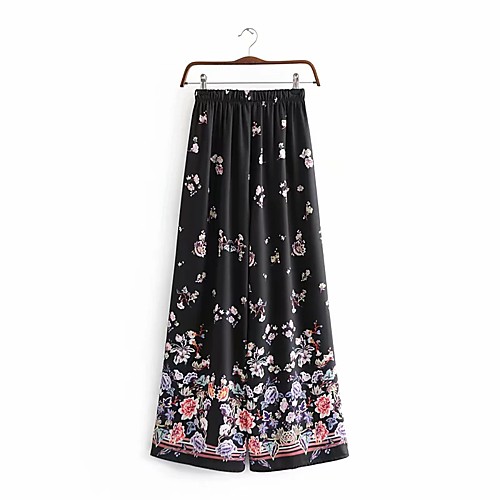 Women's Basic Streetwear Comfort Daily Going out Wide Leg Pants Pants Floral Full Length Black
Women's Basic Streetwear Comfort Daily Going out Wide Leg Pants Pants Floral Full Length Black