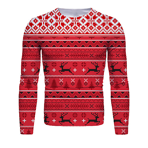 Men's T shirt 3D Print Striped Graphic 3D Print Long Sleeve Christmas Tops Round Neck Red
Men's T shirt 3D Print Striped Graphic 3D Print Long Sleeve Christmas Tops Round Neck Red