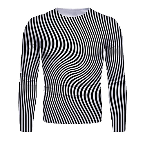 Men's T shirt Shirt 3D Print Graphic Abstract 3D Print Long Sleeve Daily Tops Round Neck Black / White
Men's T shirt Shirt 3D Print Graphic Abstract 3D Print Long Sleeve Daily Tops Round Neck Black / White