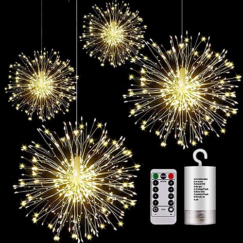 Outdoor String Lights Waterproof LED Hanging Starburst String Lights DIY Firework 150 LED Copper Fairy Garland Lights Waterproof Multiple Modes Outdoor Twinkle Light
Outdoor String Lights Waterproof LED Hanging Starburst String Lights DIY Firework 150 LED Copper Fairy Garland Lights Waterproof Multiple Modes Outdoor Twinkle Light