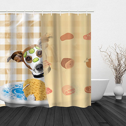 Bathroom Shower Curtain And Hook Rainbow Classic Polyester Cute Style Bathing Dog With Mask
Bathroom Shower Curtain And Hook Rainbow Classic Polyester Cute Style Bathing Dog With Mask