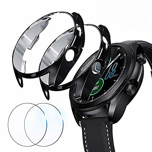 compatible for samsung galaxy watch 3 45mm screen protector case, 2 packs shockproof bumper covers and full coverage screen protector for galaxy watch 3 (black black, 45mm)
compatible for samsung galaxy watch 3 45mm screen protector case, 2 packs shockproof bumper covers and full coverage screen protector for galaxy watch 3 (black black, 45mm)