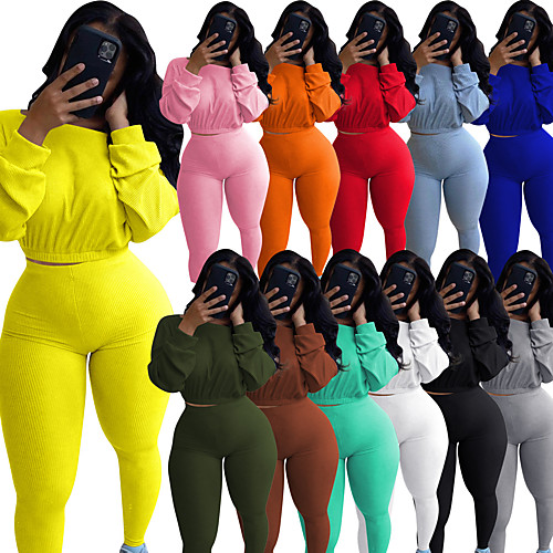 Women's 2 Piece Cropped Tracksuit Sweatsuit Street Athleisure 2pcs Winter Long Sleeve Elastane Thermal Warm Breathable Soft Fitness Gym Workout Running Jogging Training Sportswear Solid Colored Normal
Women's 2 Piece Cropped Tracksuit Sweatsuit Street Athleisure 2pcs Winter Long Sleeve Elastane Thermal Warm Breathable Soft Fitness Gym Workout Running Jogging Training Sportswear Solid Colored Normal