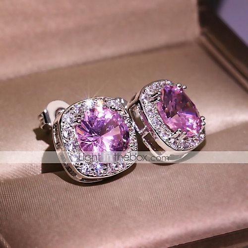 Women's AAA Cubic Zirconia Stud Earrings Princess Square Fashion Simple Vintage Earrings Jewelry Blue / Blushing Pink / Red For Party Evening Vacation 1 Pair
Women's AAA Cubic Zirconia Stud Earrings Princess Square Fashion Simple Vintage Earrings Jewelry Blue / Blushing Pink / Red For Party Evening Vacation 1 Pair