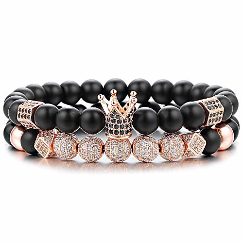 8mm crown king charm beads bracelet for men women natural black matte onyx stone beads, 7.5 gift for father's day
8mm crown king charm beads bracelet for men women natural black matte onyx stone beads, 7.5 gift for father's day