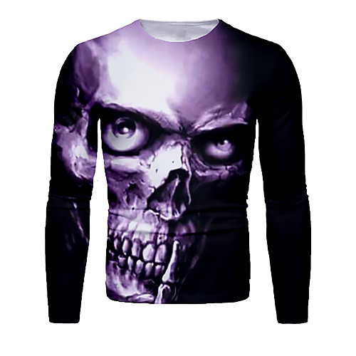 Men's T shirt Shirt 3D Print Graphic 3D Skull Print Long Sleeve Halloween Tops Basic Round Neck Purple
Men's T shirt Shirt 3D Print Graphic 3D Skull Print Long Sleeve Halloween Tops Basic Round Neck Purple