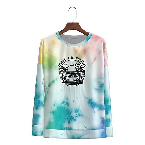 Women's T shirt Graphic Tie Dye Text Long Sleeve Print Round Neck Tops Basic Basic Top Blue Yellow Green
Women's T shirt Graphic Tie Dye Text Long Sleeve Print Round Neck Tops Basic Basic Top Blue Yellow Green